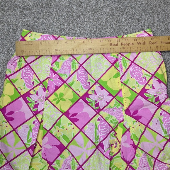 Lilly Pulitzer Skort Pleated Floral Print Colorful Parrot Summer Women's‎ 10 - Picture 4 of 7